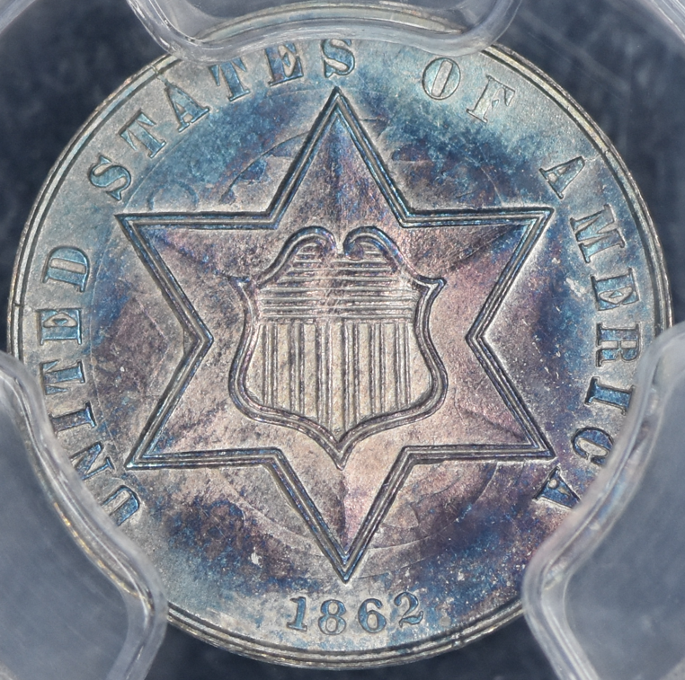 1862 3 cent Silver PCGS Graded Ms63