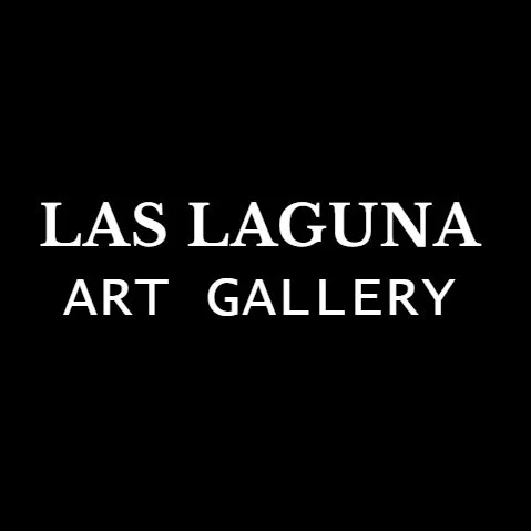 Las Laguna Art Gallery logo in white on a black background