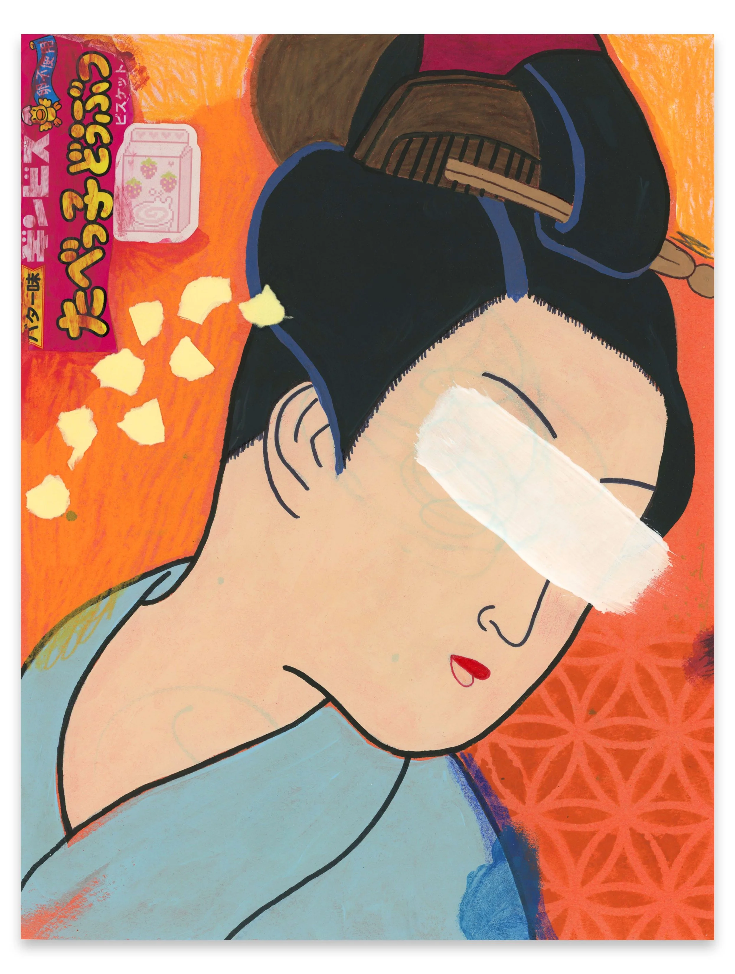Woman, Orange Background