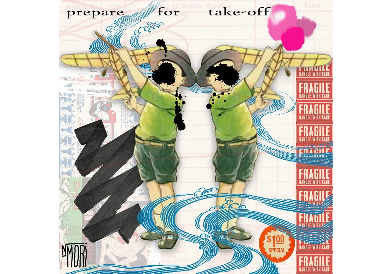 Japanese Little Boy Airplane Playing Digital collage Dreamscape Image.jpg
