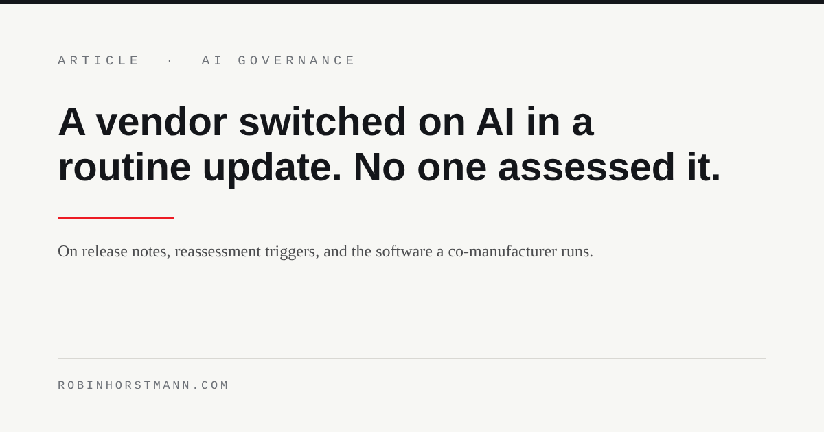 Treat the Release Note as a Third-Party Risk Event