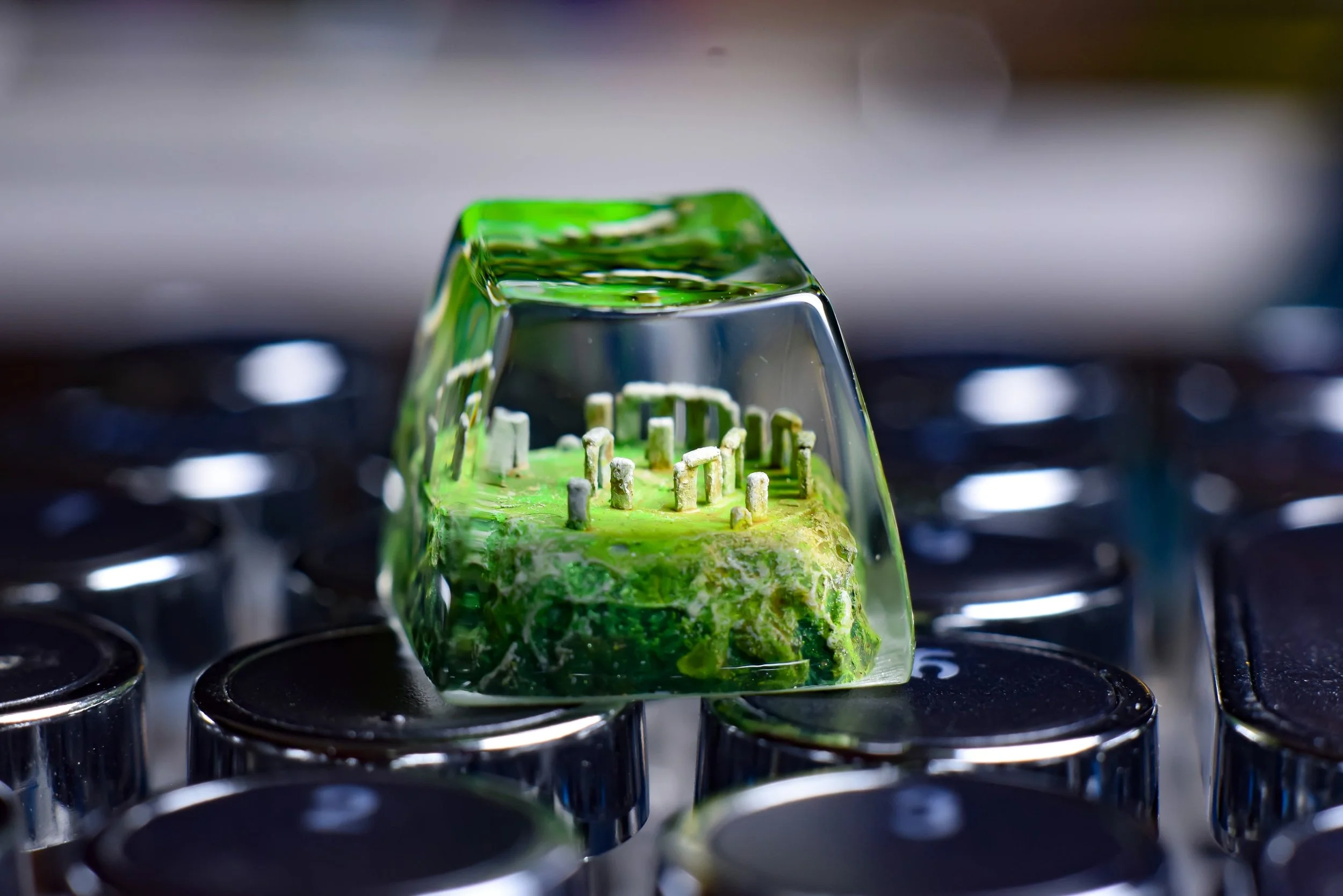 Stonehenge keycap-Resin handmade -Artisan Keycap, Handmade keycap-Christmas gifts, Father Gift, Unique Gift for him/her, SA R1