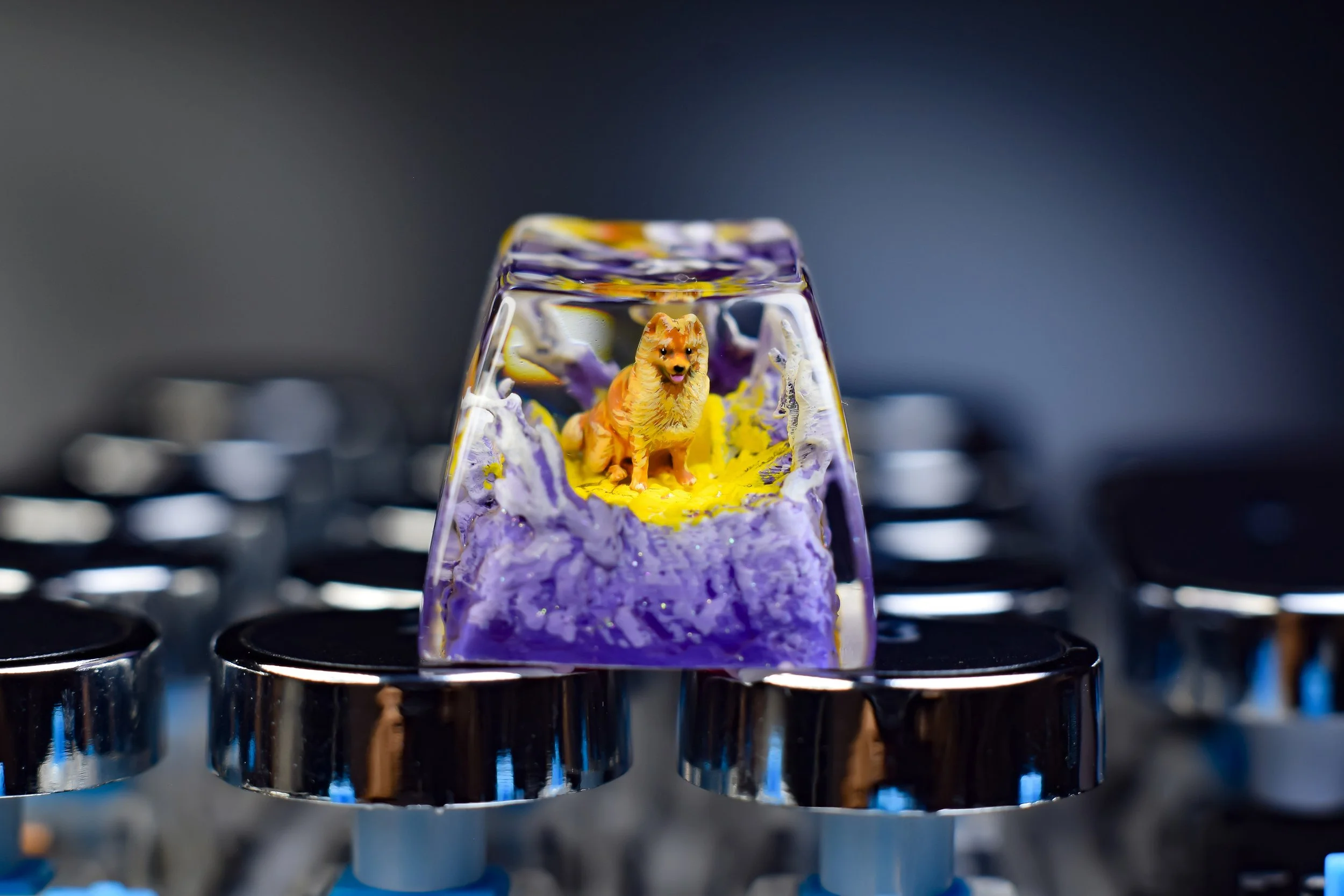 Custom Pomeranian dog keycap, Fluffy dog keycap for pet lovers, dog lovers Custom Artisan Keycap, ECS Resin Keycap, Resin Handmade Keycap,Pokemon Custom Keycap,anime keycap, gift for her