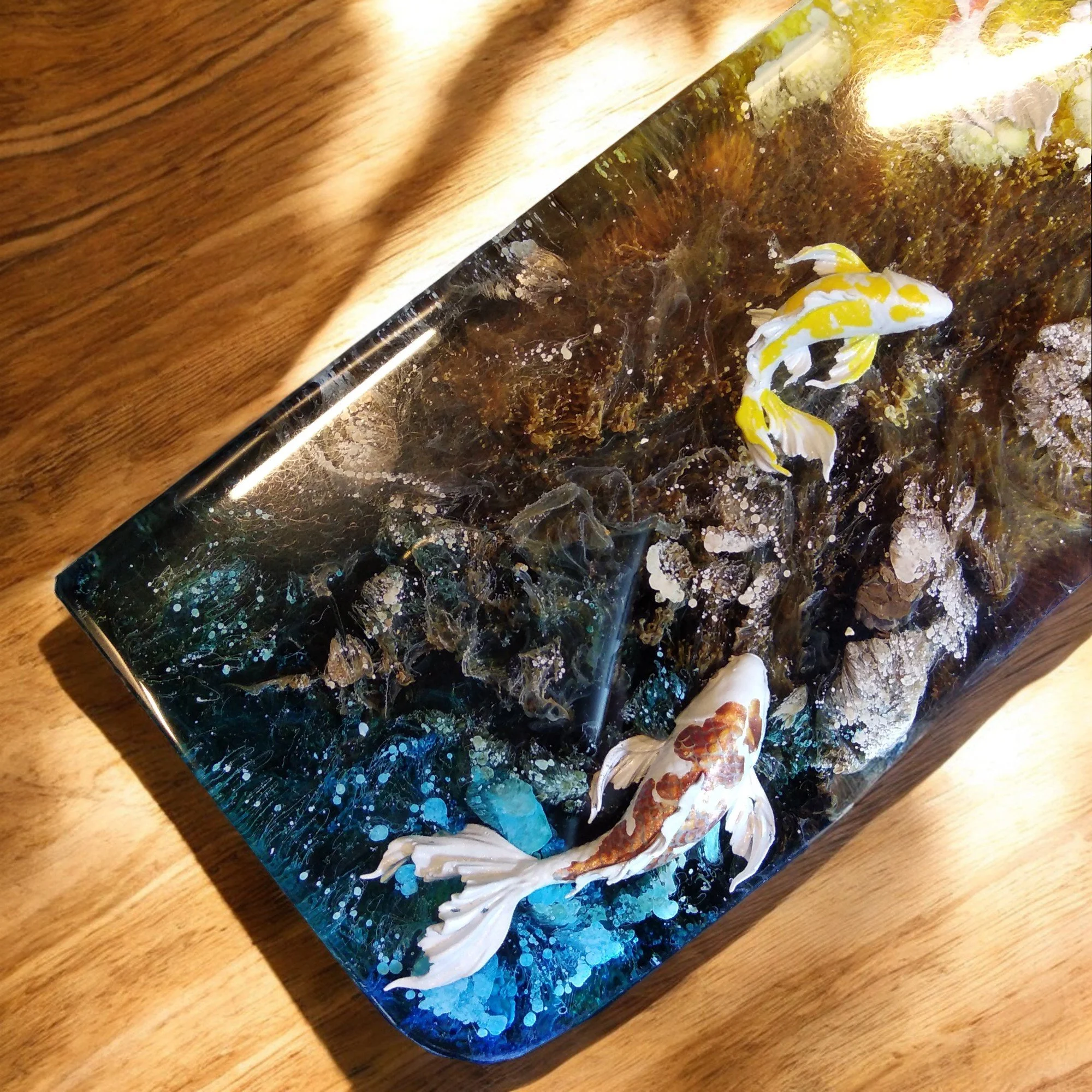 Koi fish wrist rest resin