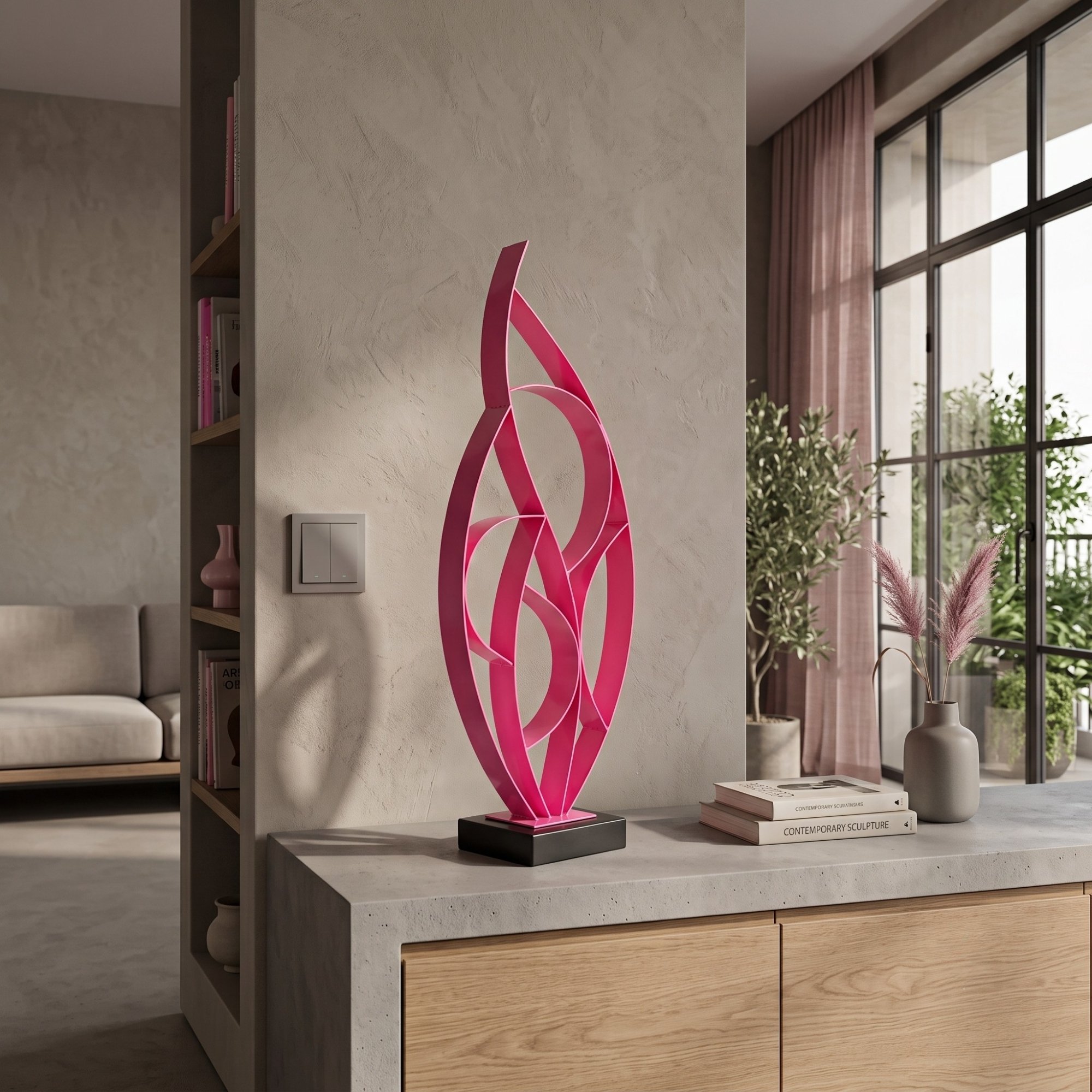 modern-pink-flame-sculpture-shelf-decor.jpg