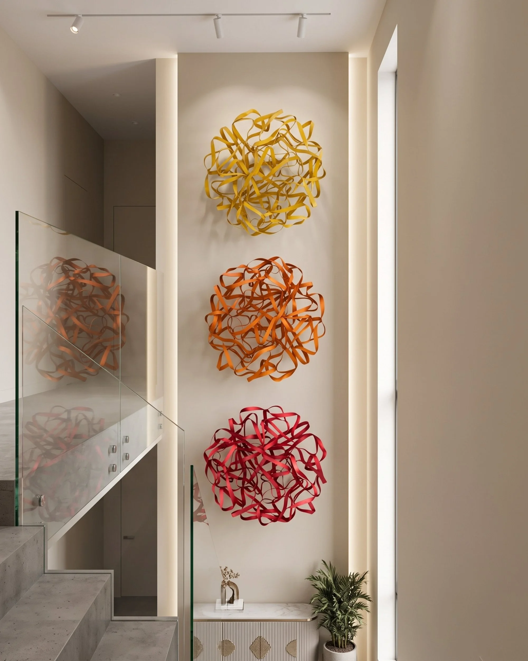 vertical-warm-gradient-metal-triptych-modern-staircase.jpg