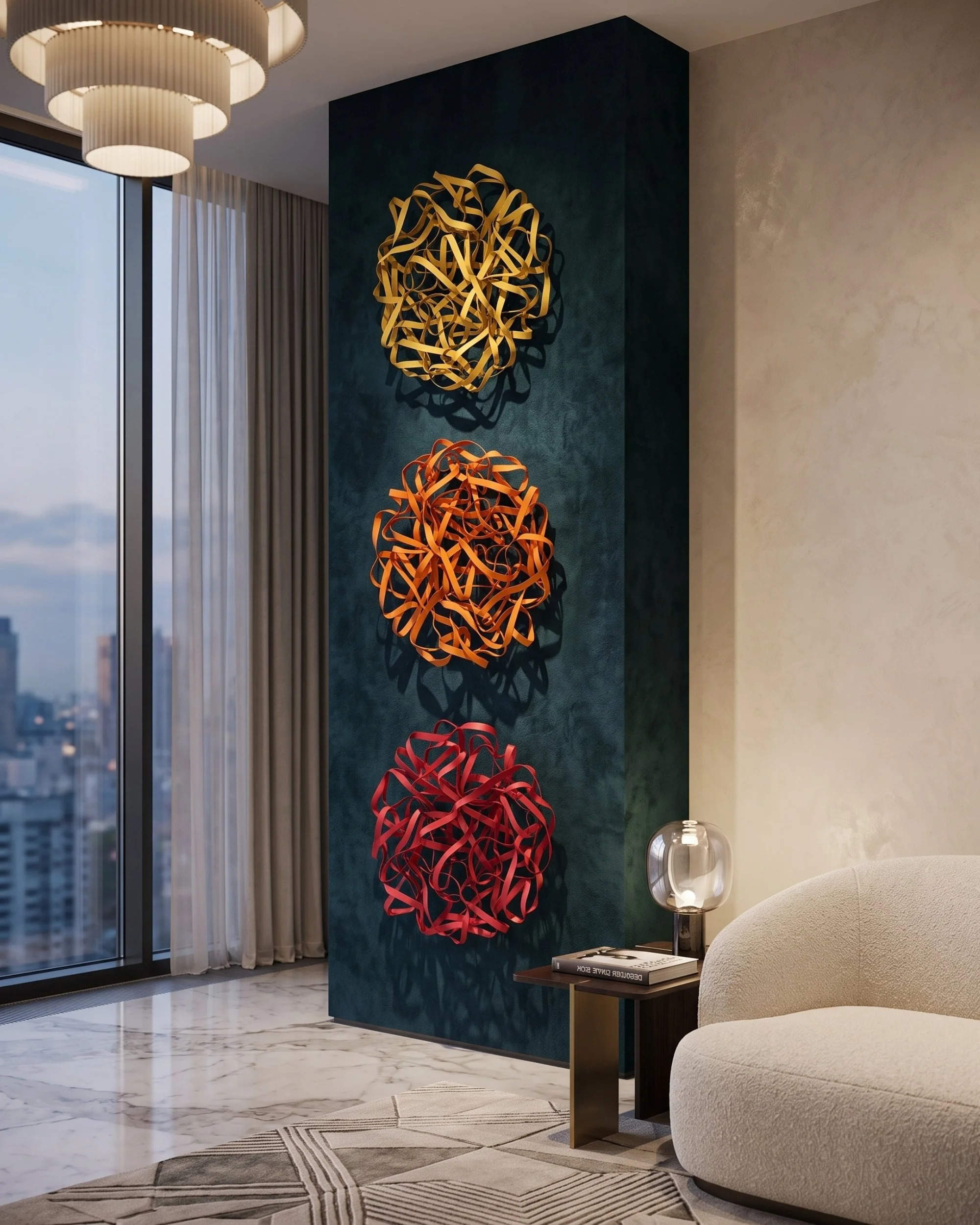 vibrant-metal-art-triptych-teal-accent-wall-living-room.jpg