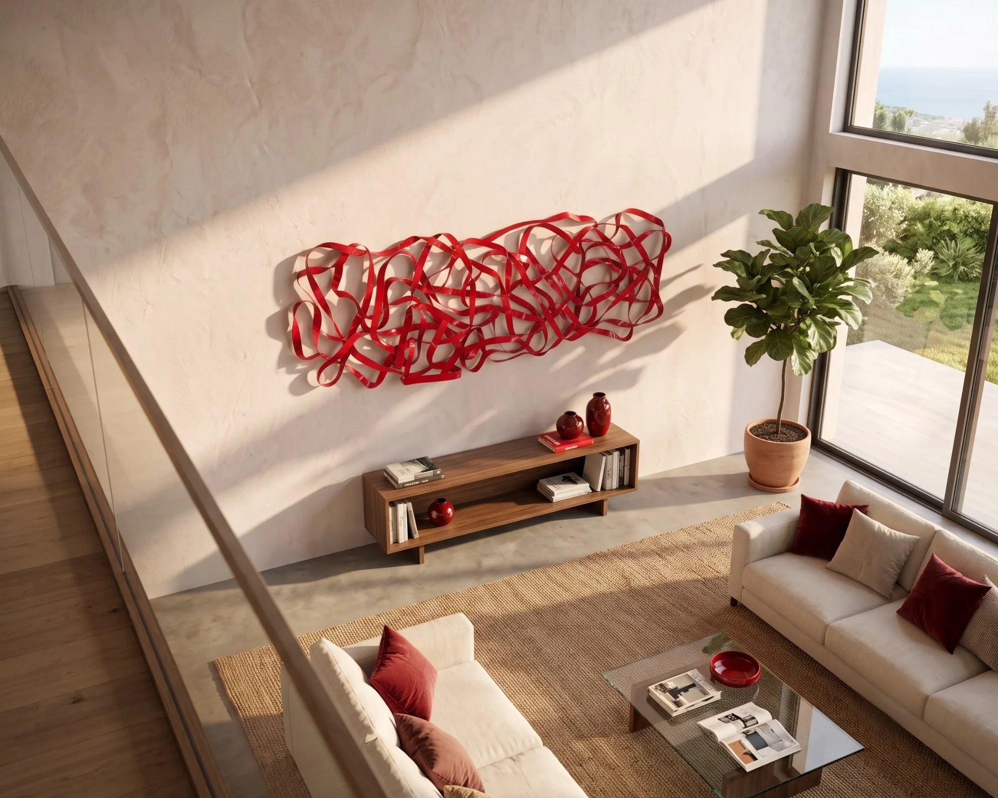 oversized-red-metal-wall-sculpture-high-ceiling-room.jpg