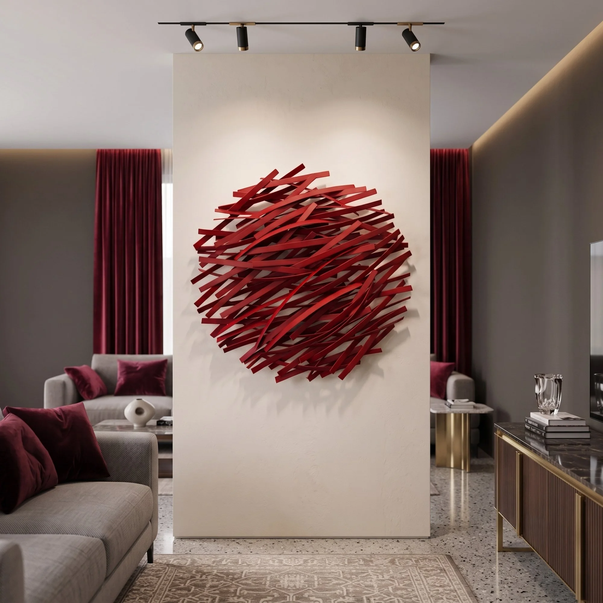 large-circular-red-metal-art-living-room-divider.jpg
