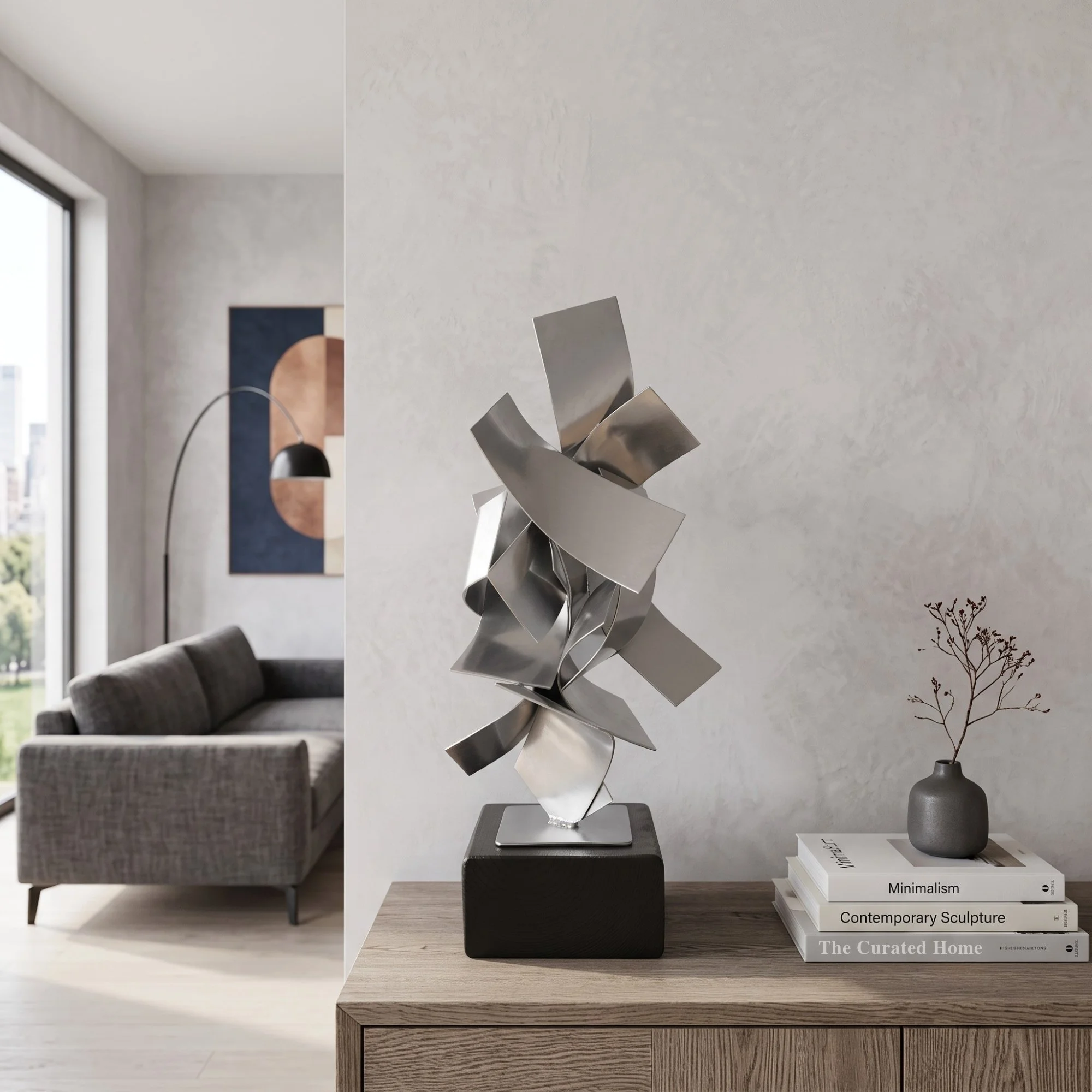 minimalist-silver-metal-sculpture-wood-console.jpg