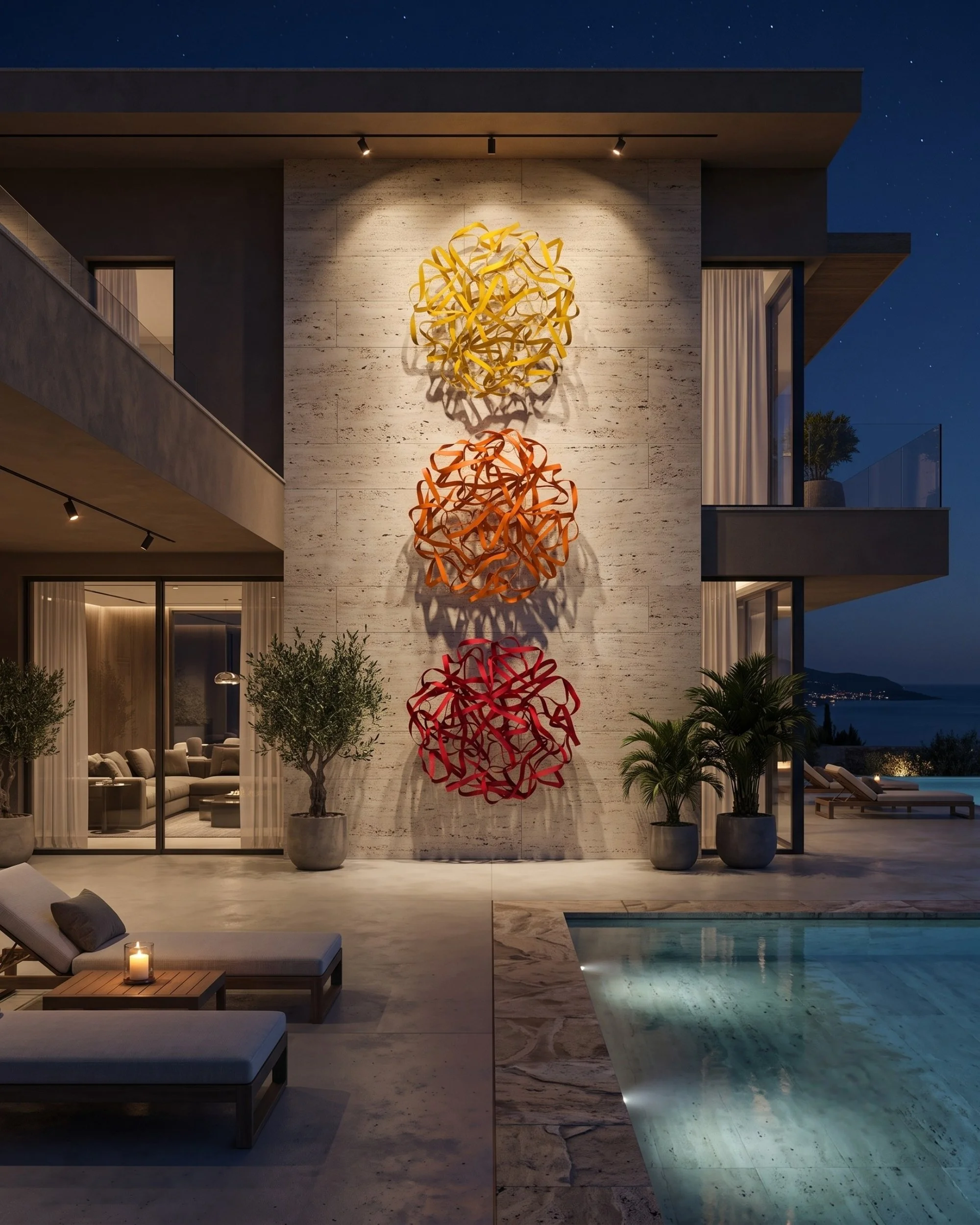 outdoor-metal-wall-art-triptych-poolside-villa-night.jpg