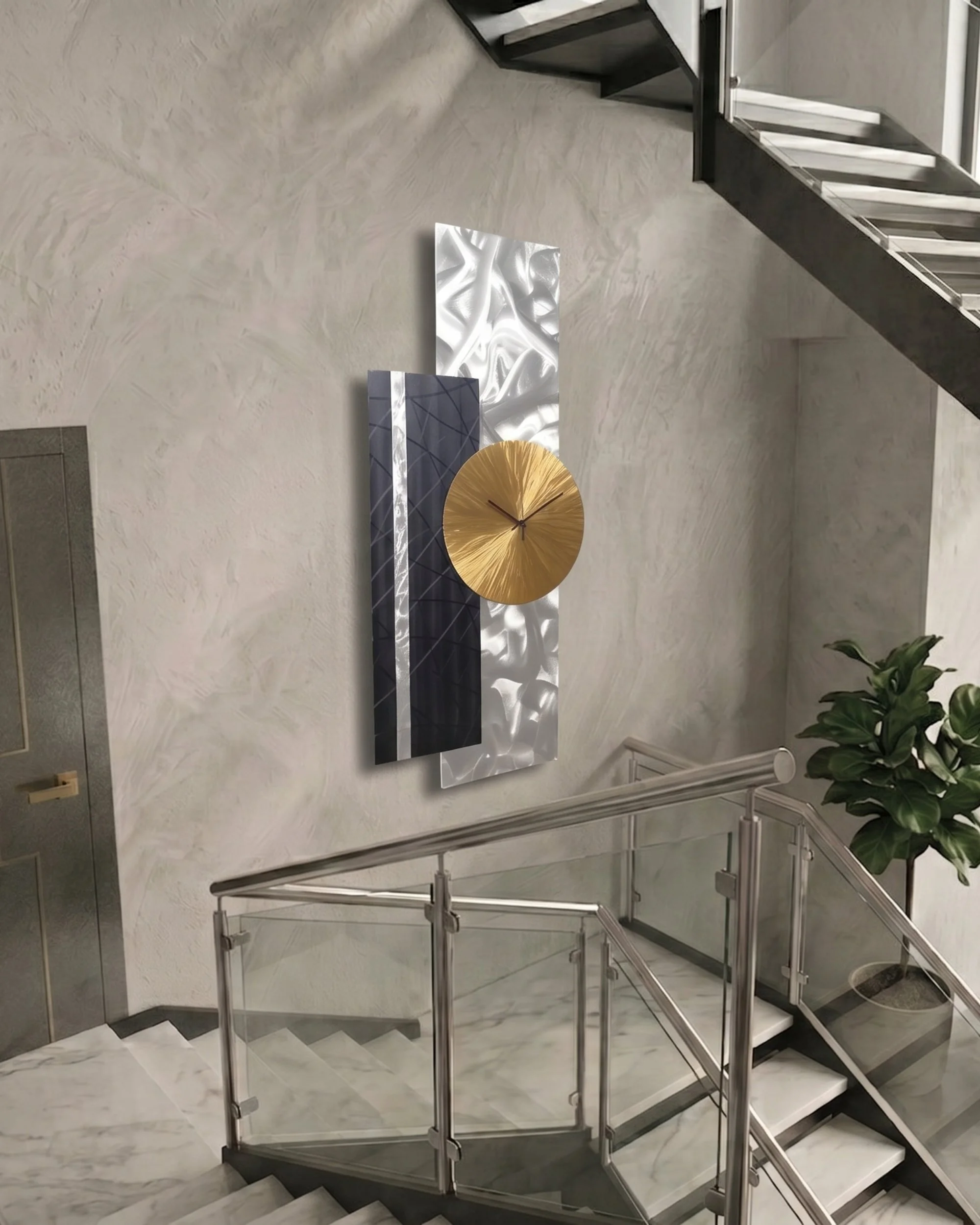 large-metal-clock-sculpture-modern-staircase.jpg
