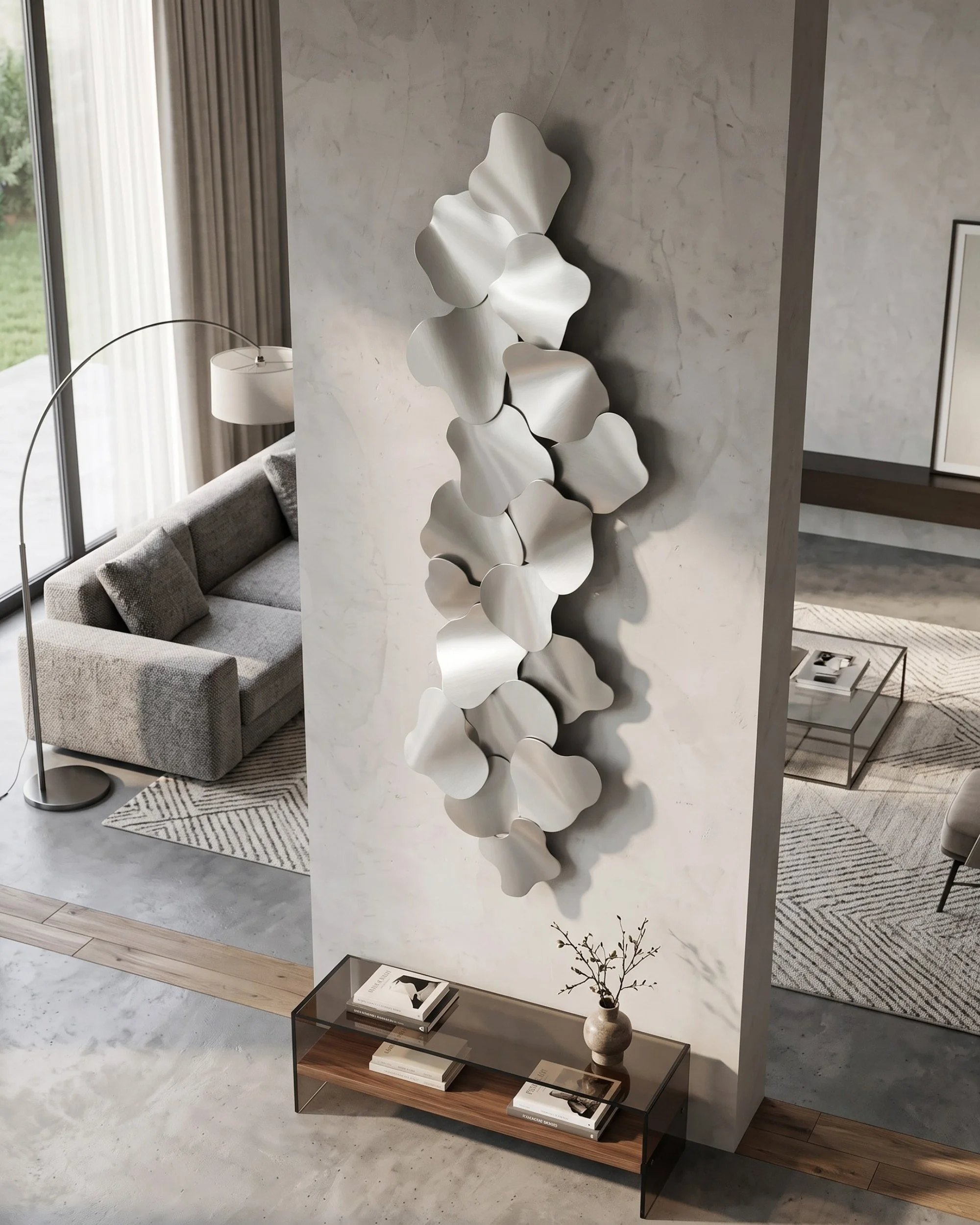 3d-silver-floral-abstract-wall-sculpture-grey-interior.jpg