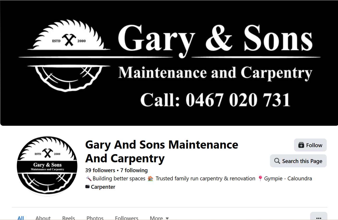 I created and manage Gary & Sons across Facebook and Instagram, creating content that showcases their work, promotes their services and keeps their online presence active and engaging.