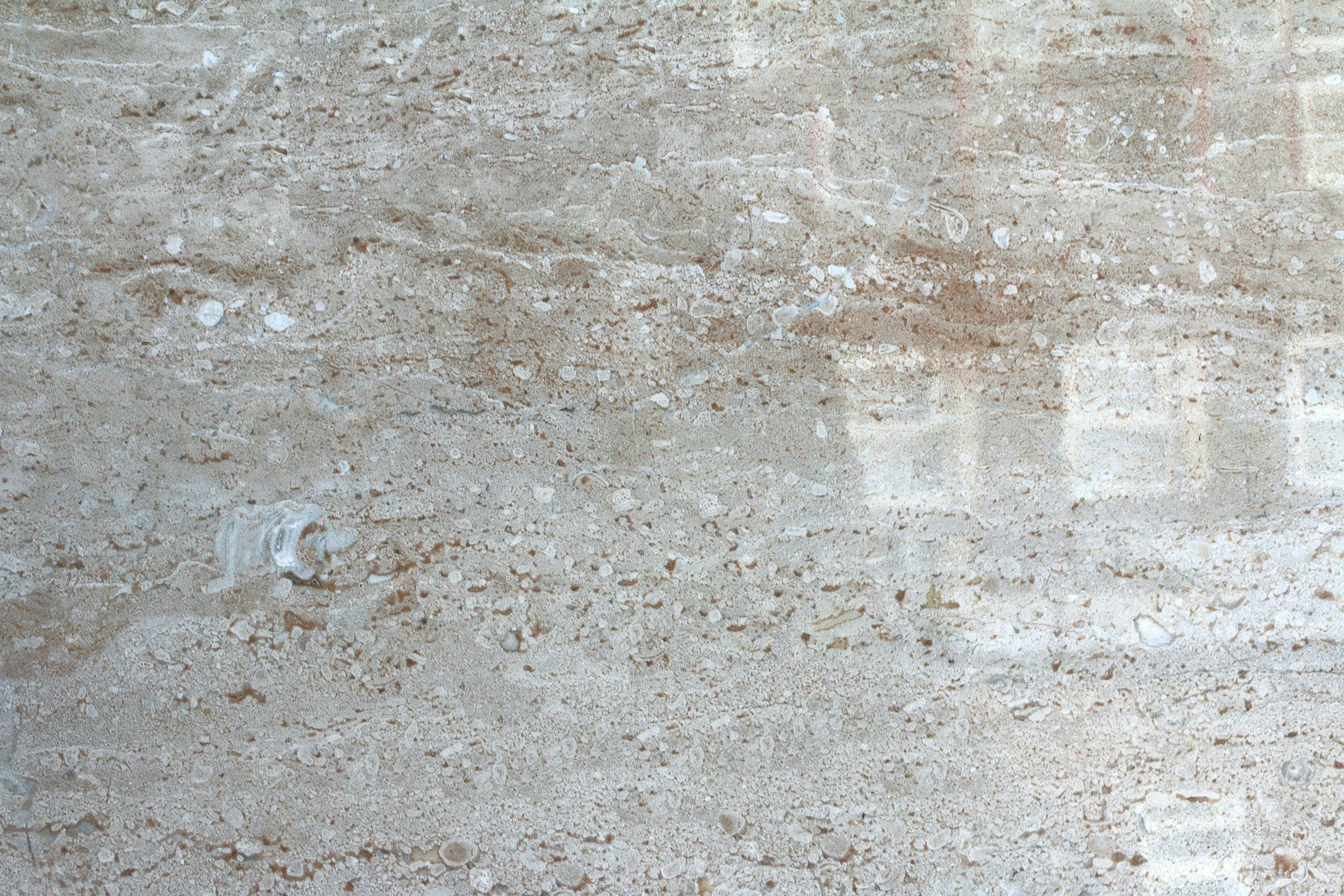 Close-up of beige tile with small white and gray speckles.