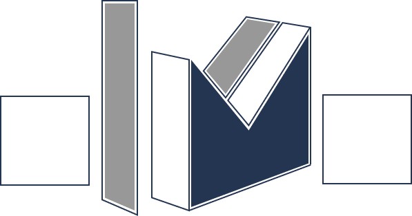An open cardboard box with a book inside.