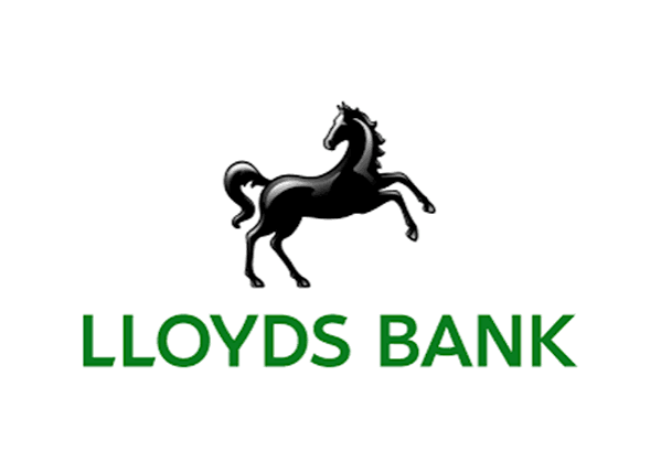 Lloyds Bank logo featuring a black horse above green text