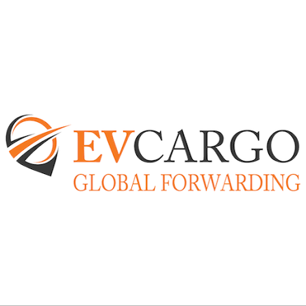 EV Cargo logo with orange and black text and globe icon, with the words "Global Forwarding" underneath