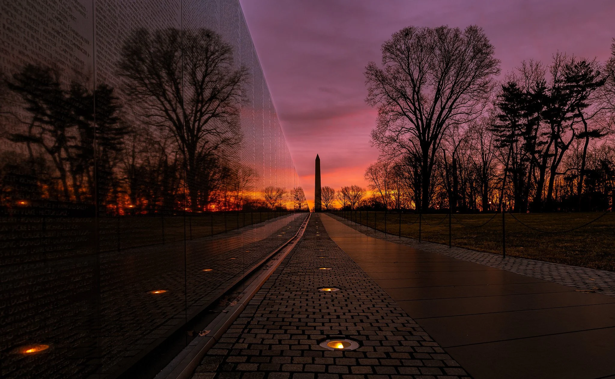 Washington Monument reflected in the Vietnam War Memorial, Washington DC