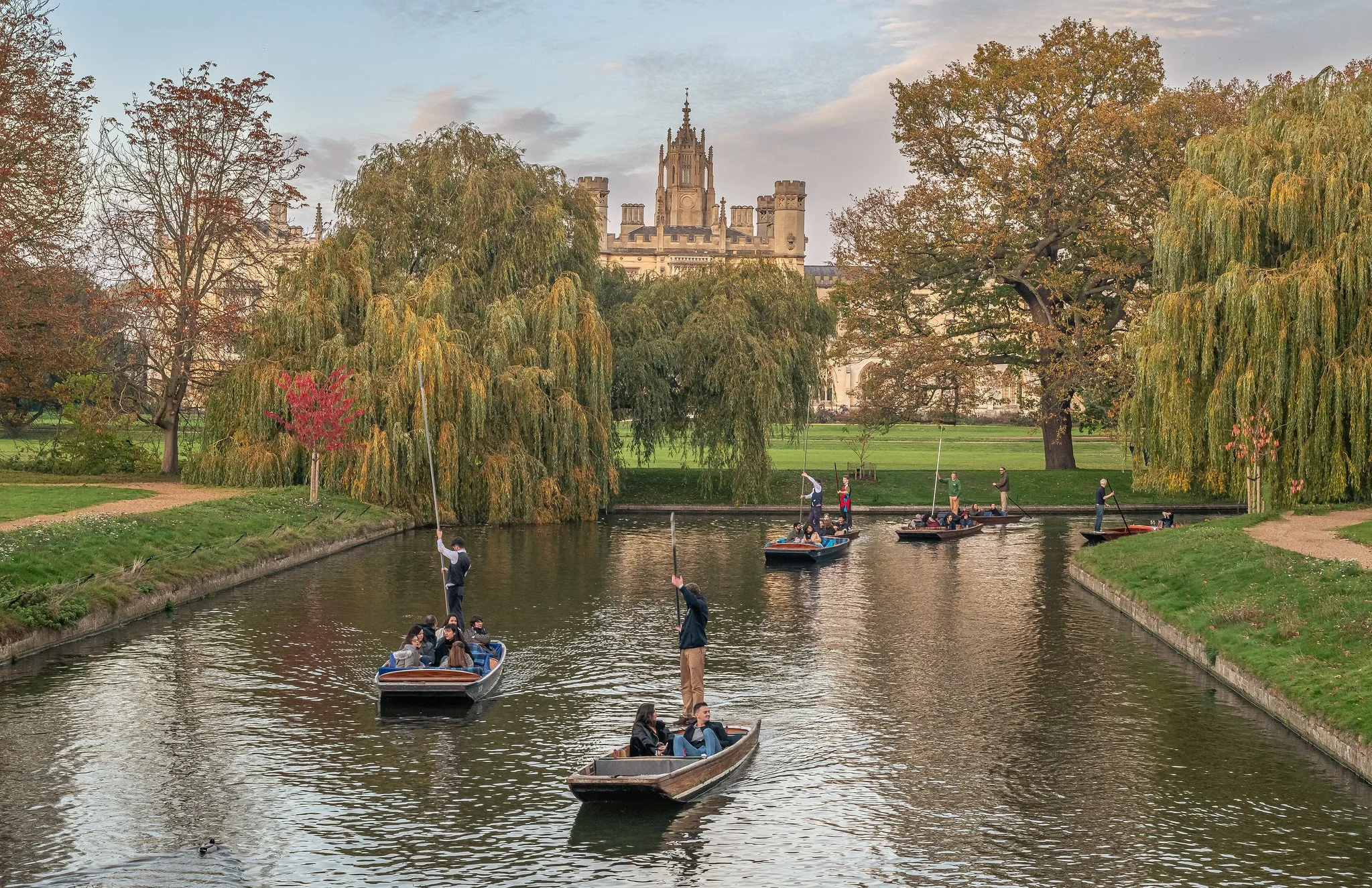 Punting on the Cam, Cambridge, UK