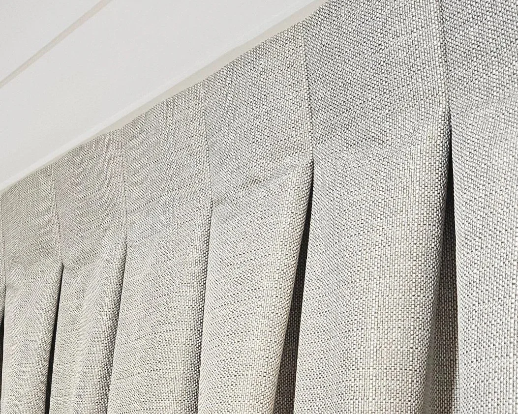 Box pleat curtain in Block out fabric