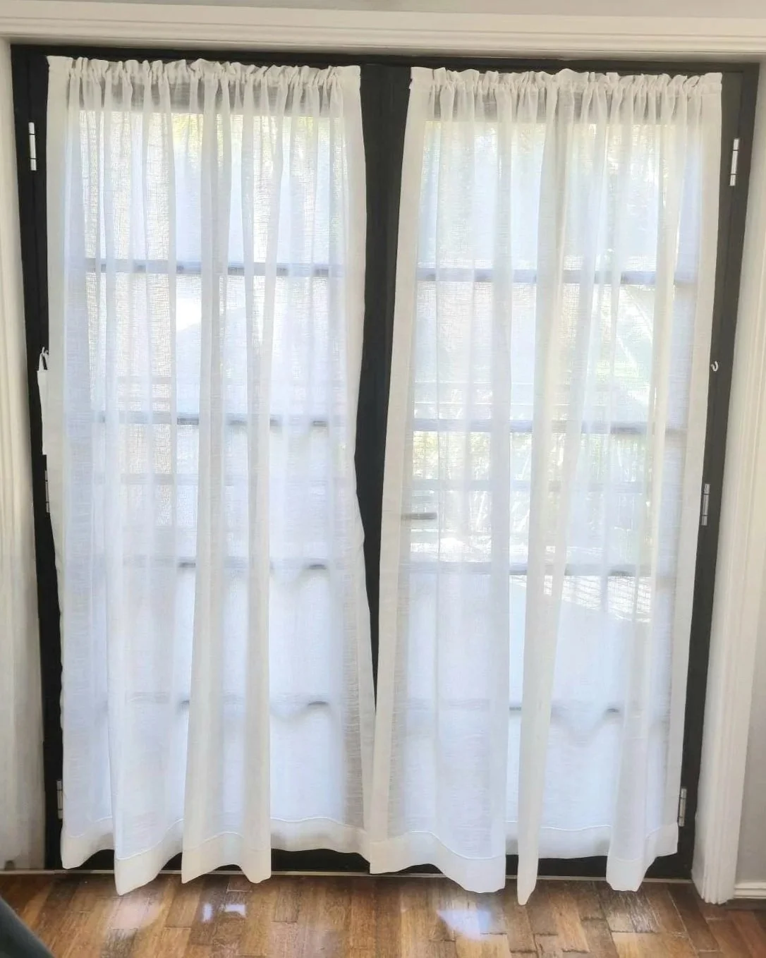 Rod and pocket curtain on French doors