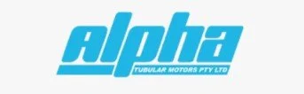A logo with the word 'aloha' in blue, stylized lowercase letters, with smaller text below that reads 'TUBULAR MOTORS PTY LTD'.