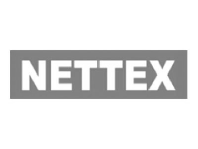 Nettex logo displayed on a gray background.