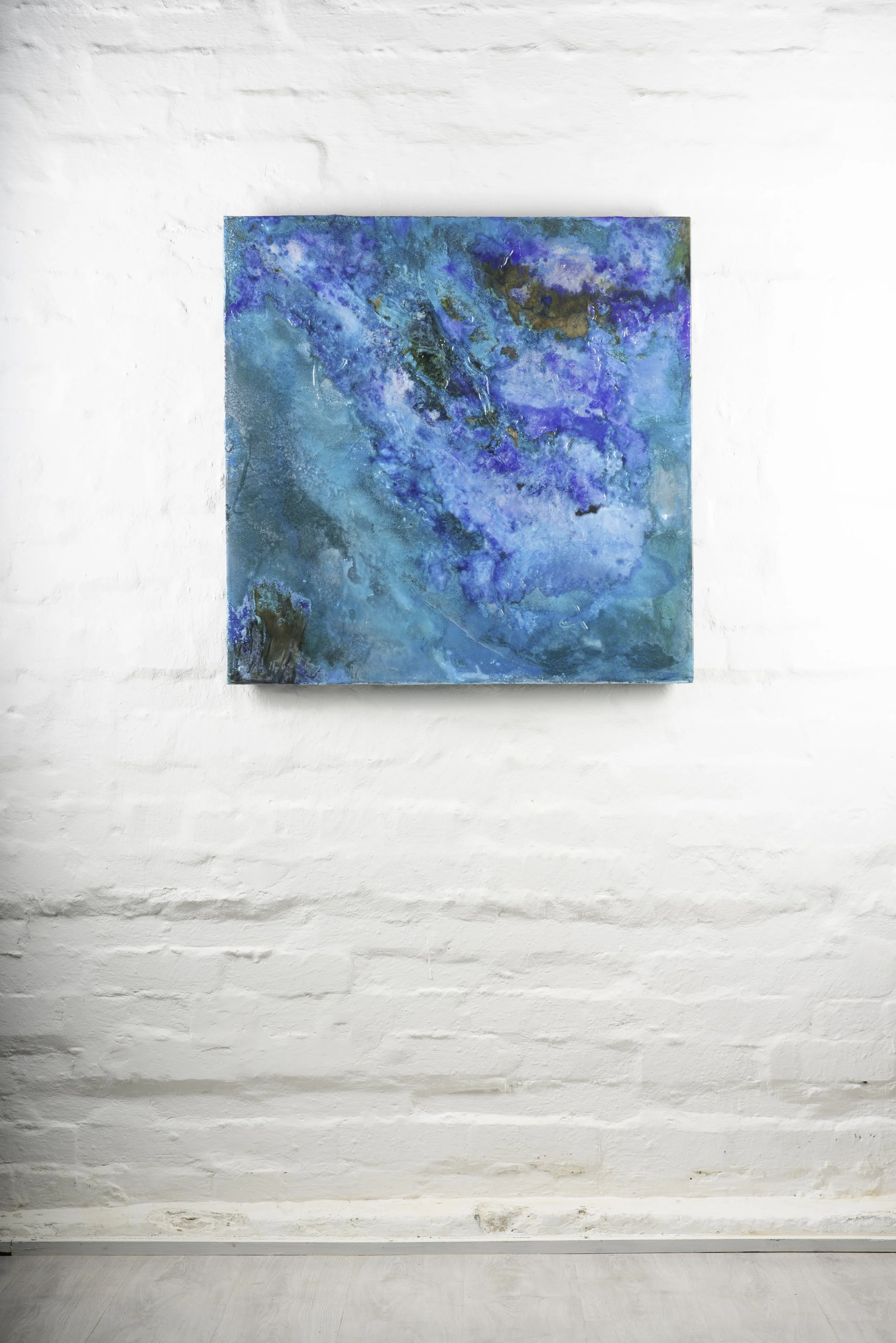 SKY LAID SOFT OVER COLOURS BENEATH 85cm x 85cm Shaped bronze and patina 