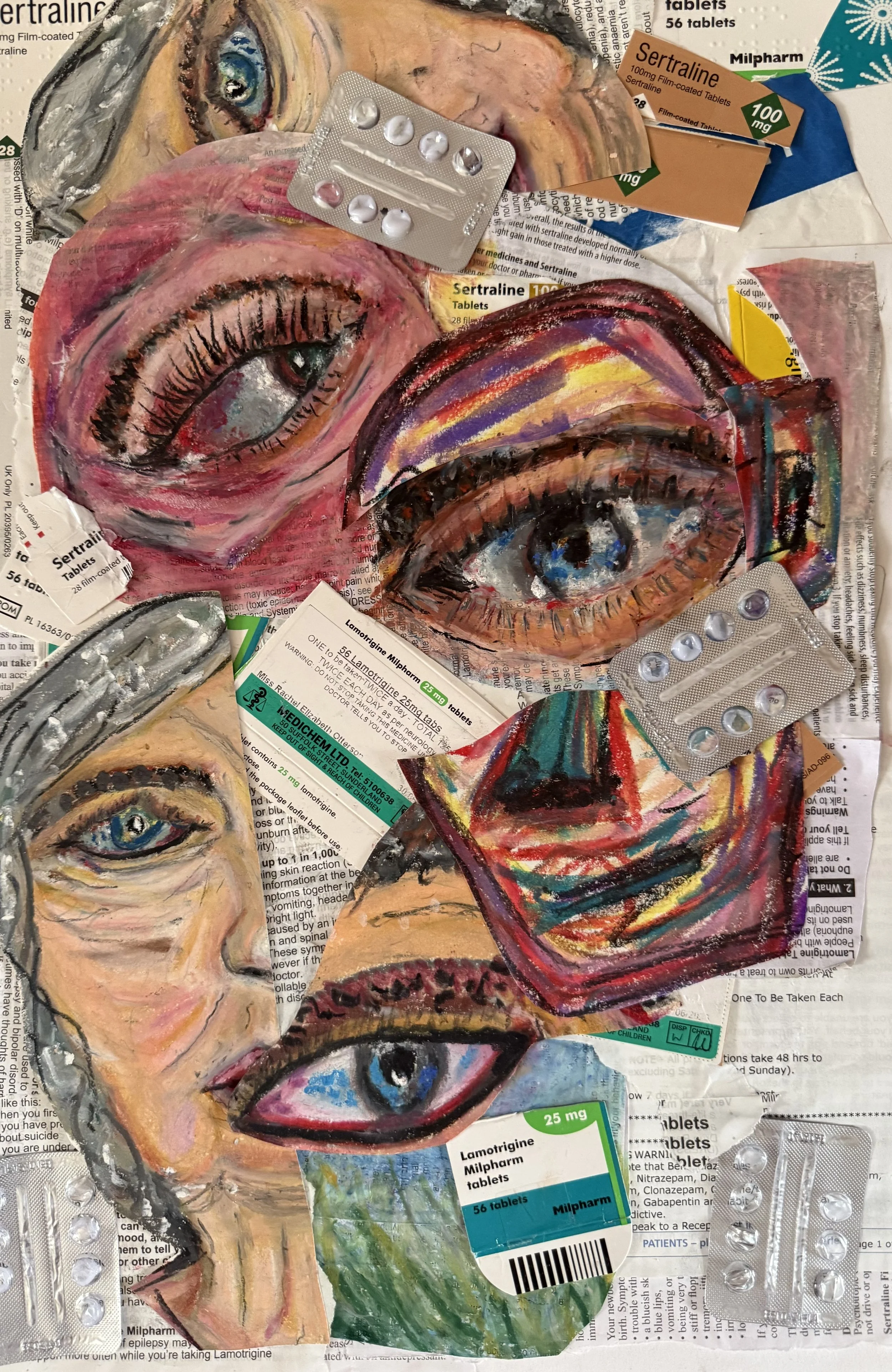 Mixed paint, pastel, collage | A4 Print