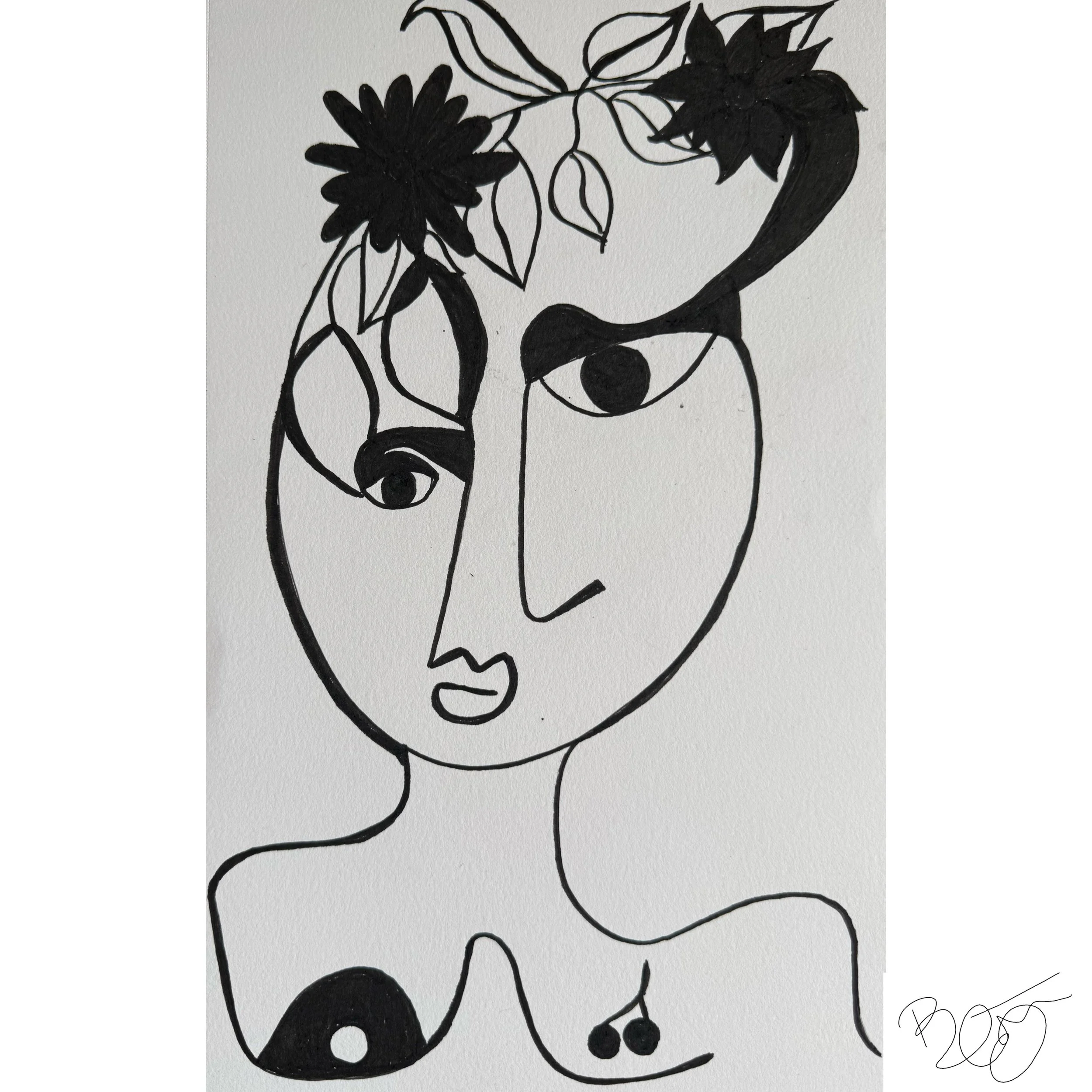 continuous line drawing.