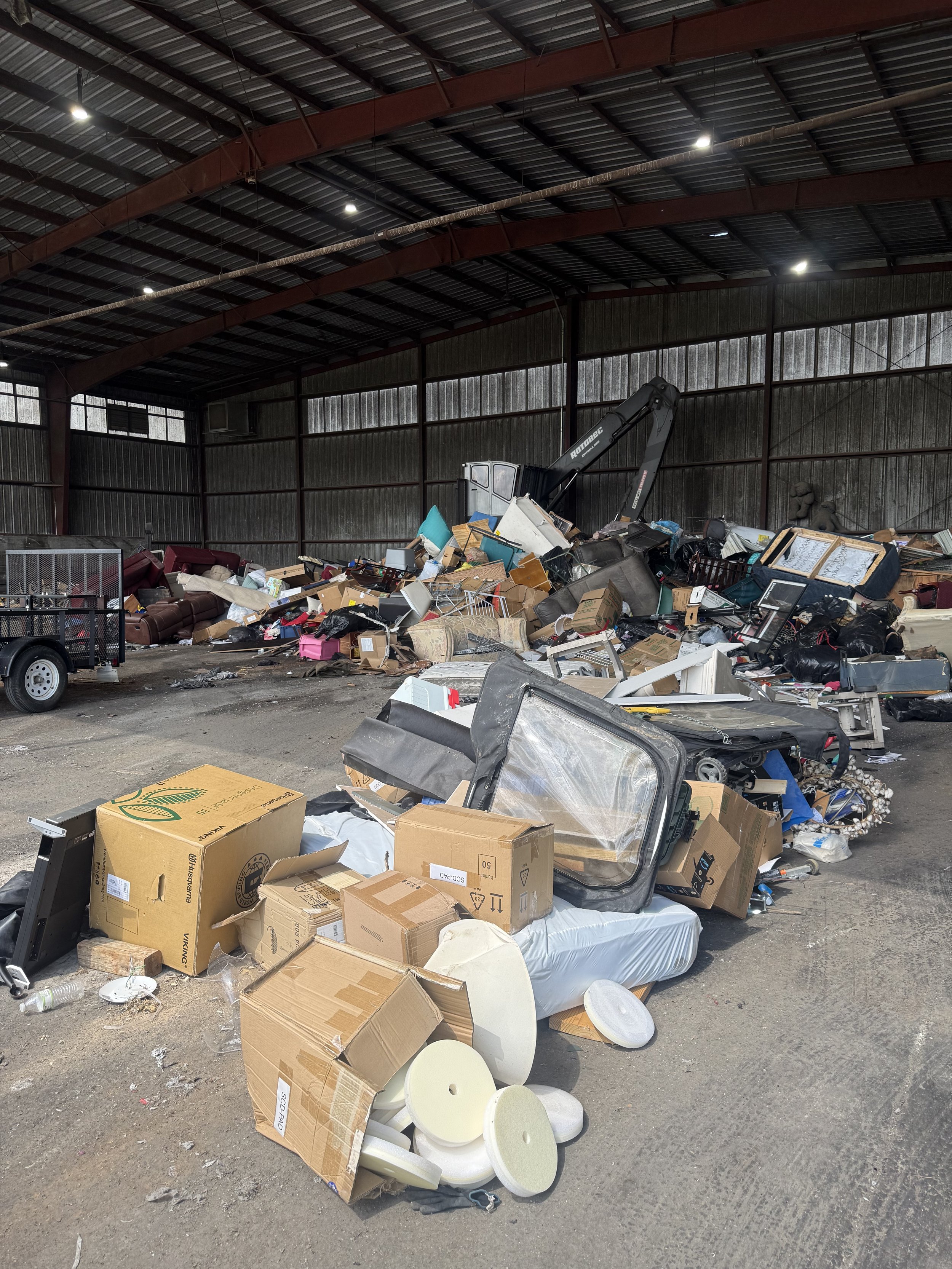 residential and commercial trash taken to the dump