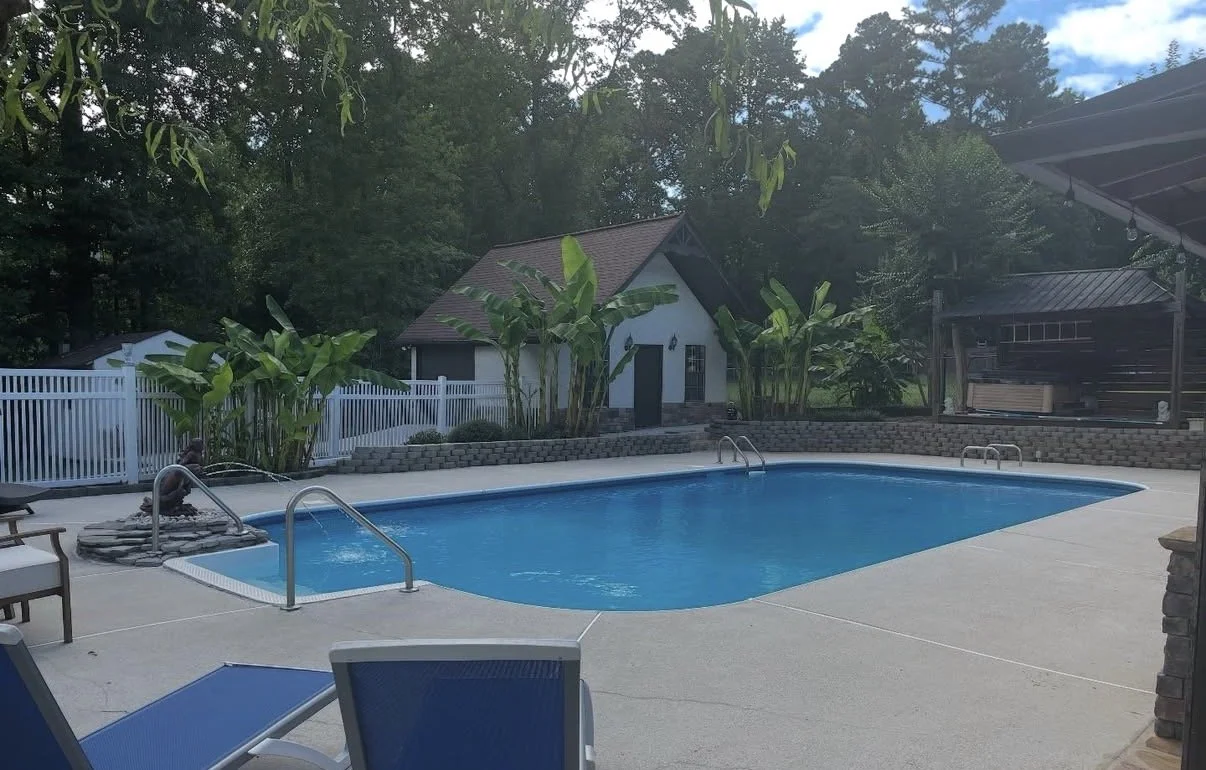 Freshly pressure washed concrete is our favorite look!