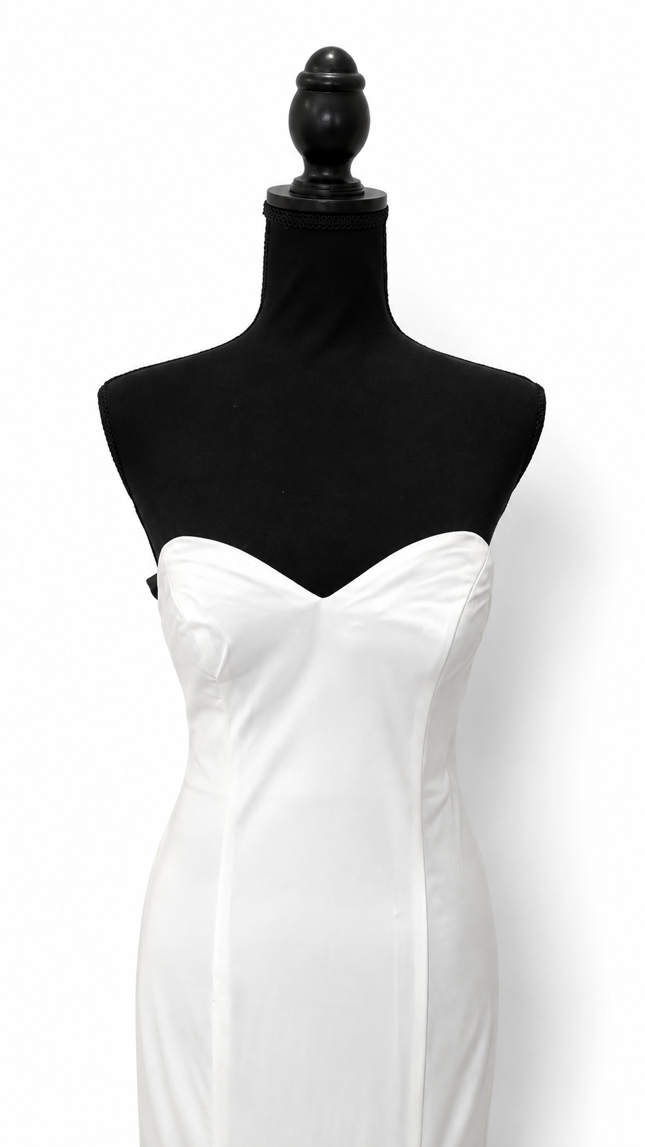 Ivory Satin Lace-Up Gown