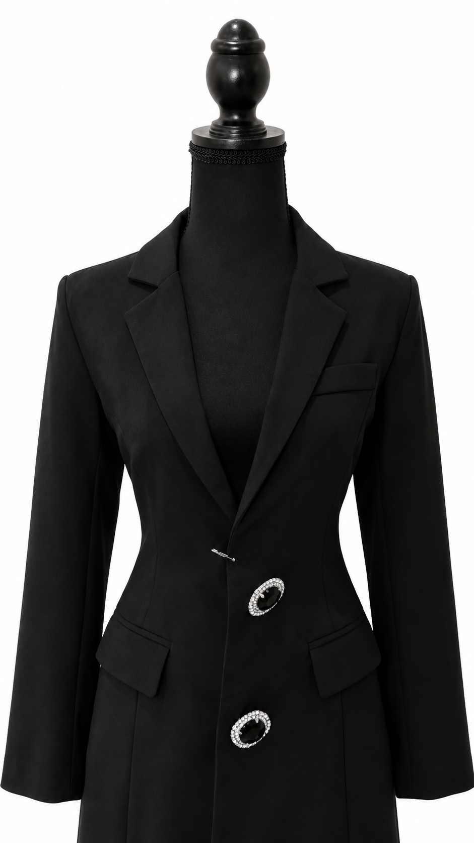 Black Blazer with Pink Satin Bow