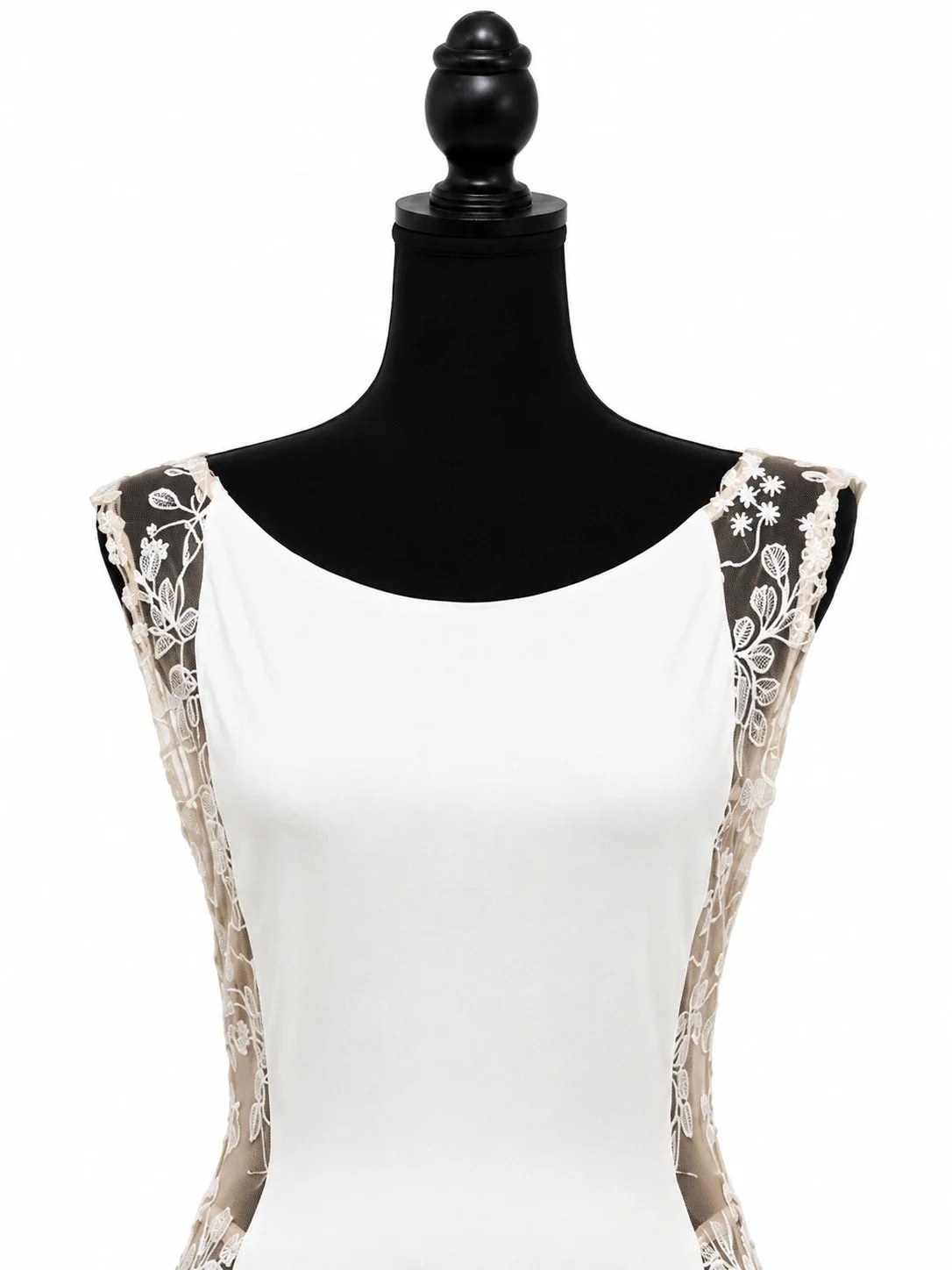Ivory Lace Panel A-Line Gown