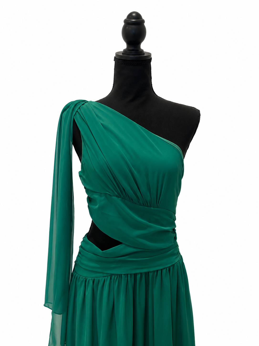 Emerald Green One-Shoulder Gown