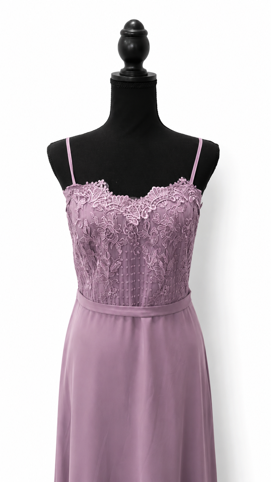 Mauve Lace Bodice Gown