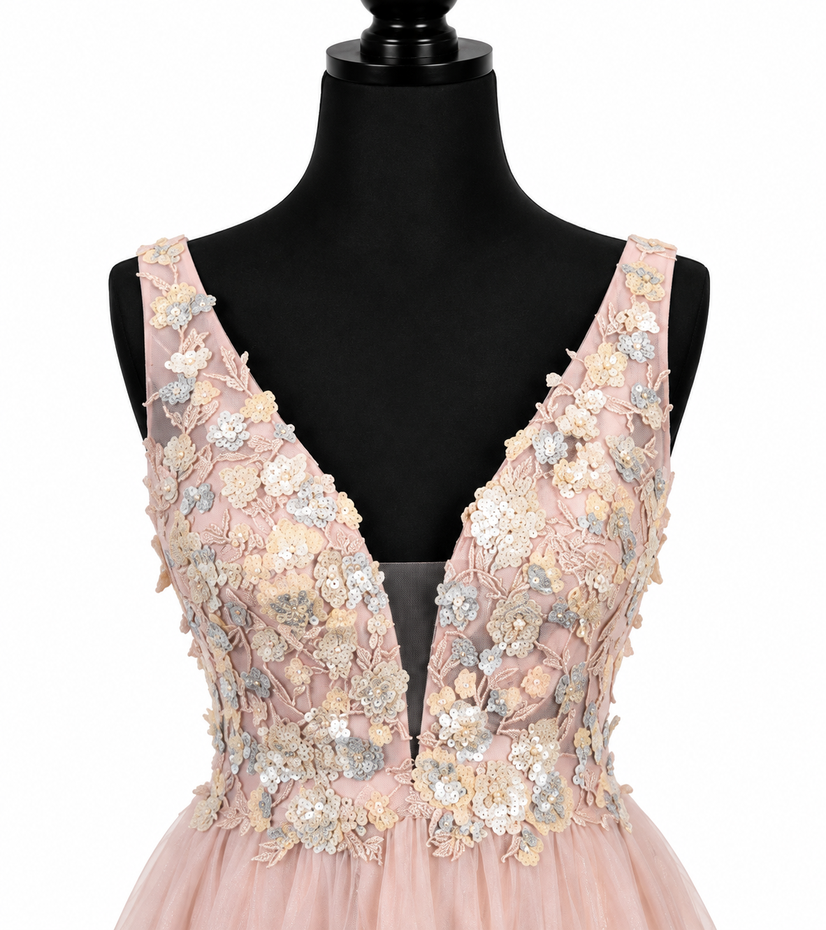 Blush Pink Floral Embroidered Mini Dress