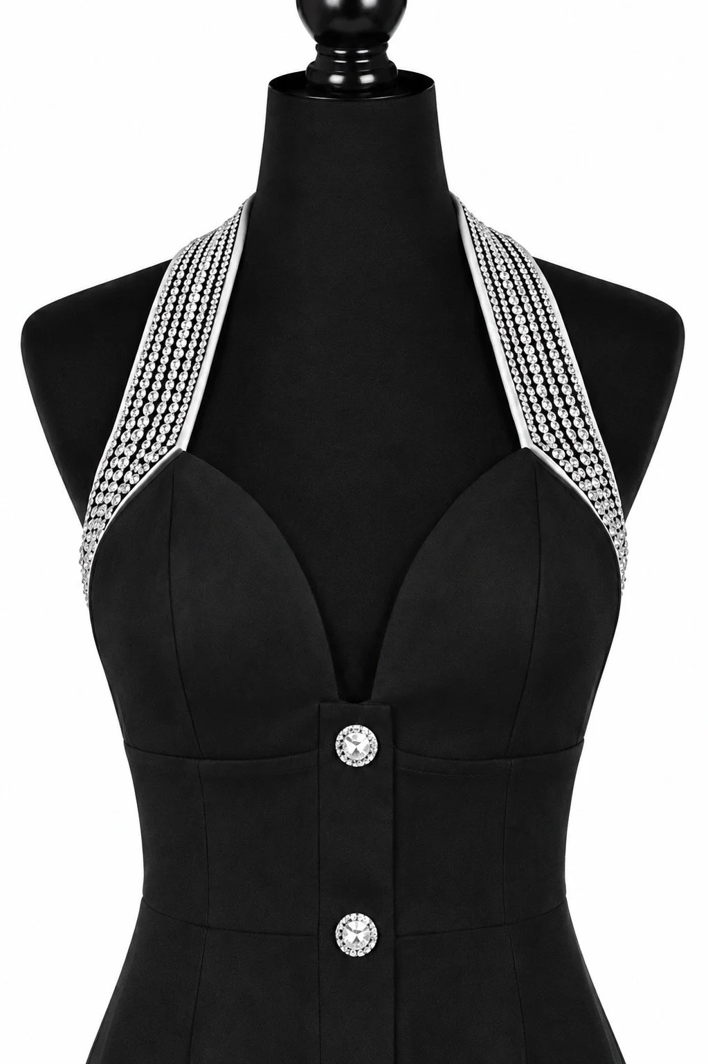 Black Halter Corset Mini Dress