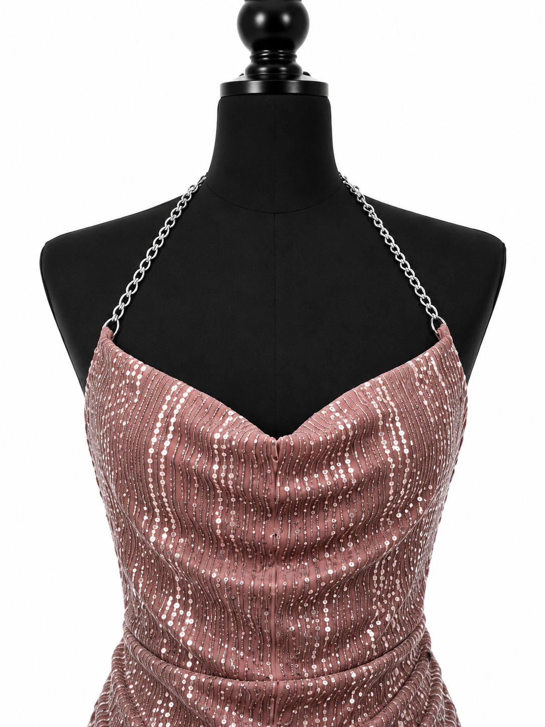 Brown Sequin Mini Dress