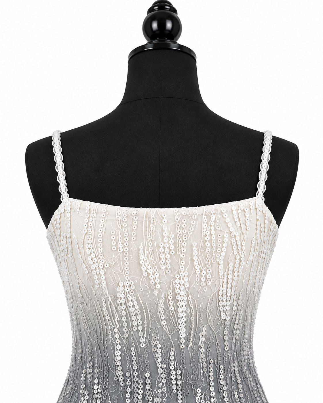 Ivory Sequin Fringe Mini Dress