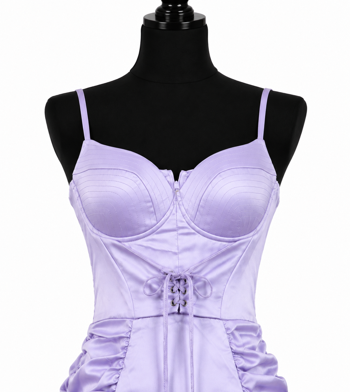 Lavender Satin Corset Mini Dress