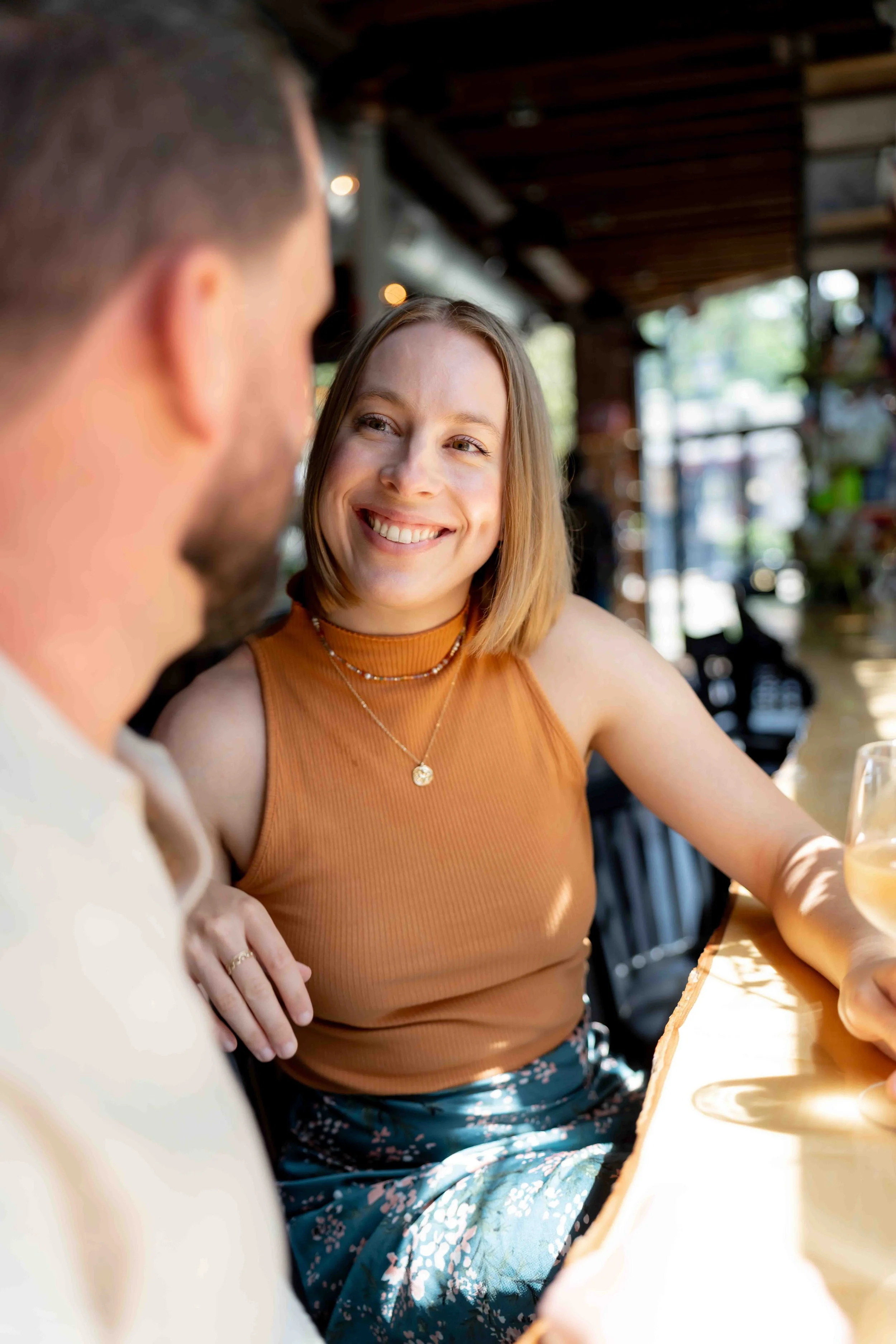 Plaza Midwood Engagement Session at Bloom &amp; Bottle