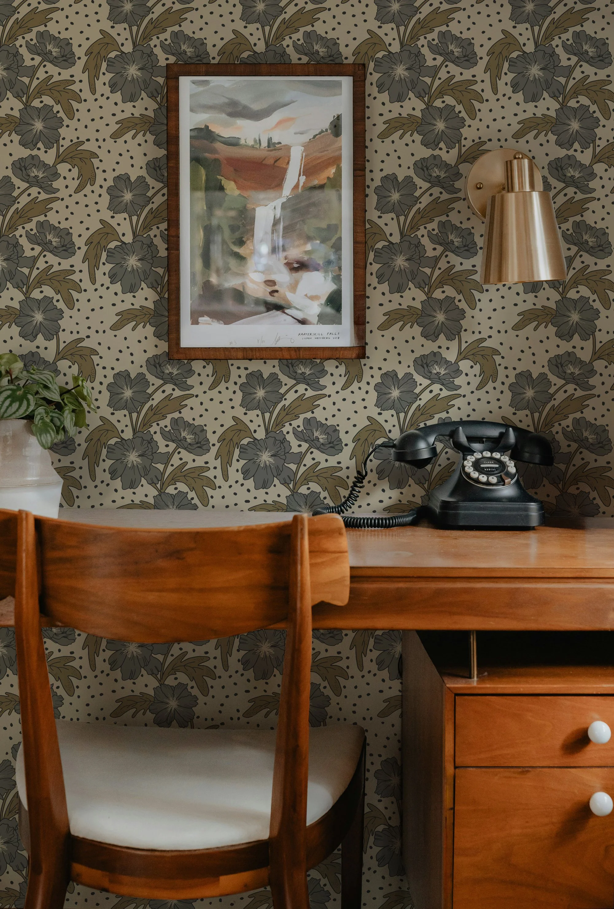 Azaleas Wallpaper in Oatmeal byHopeatHome_1.jpg