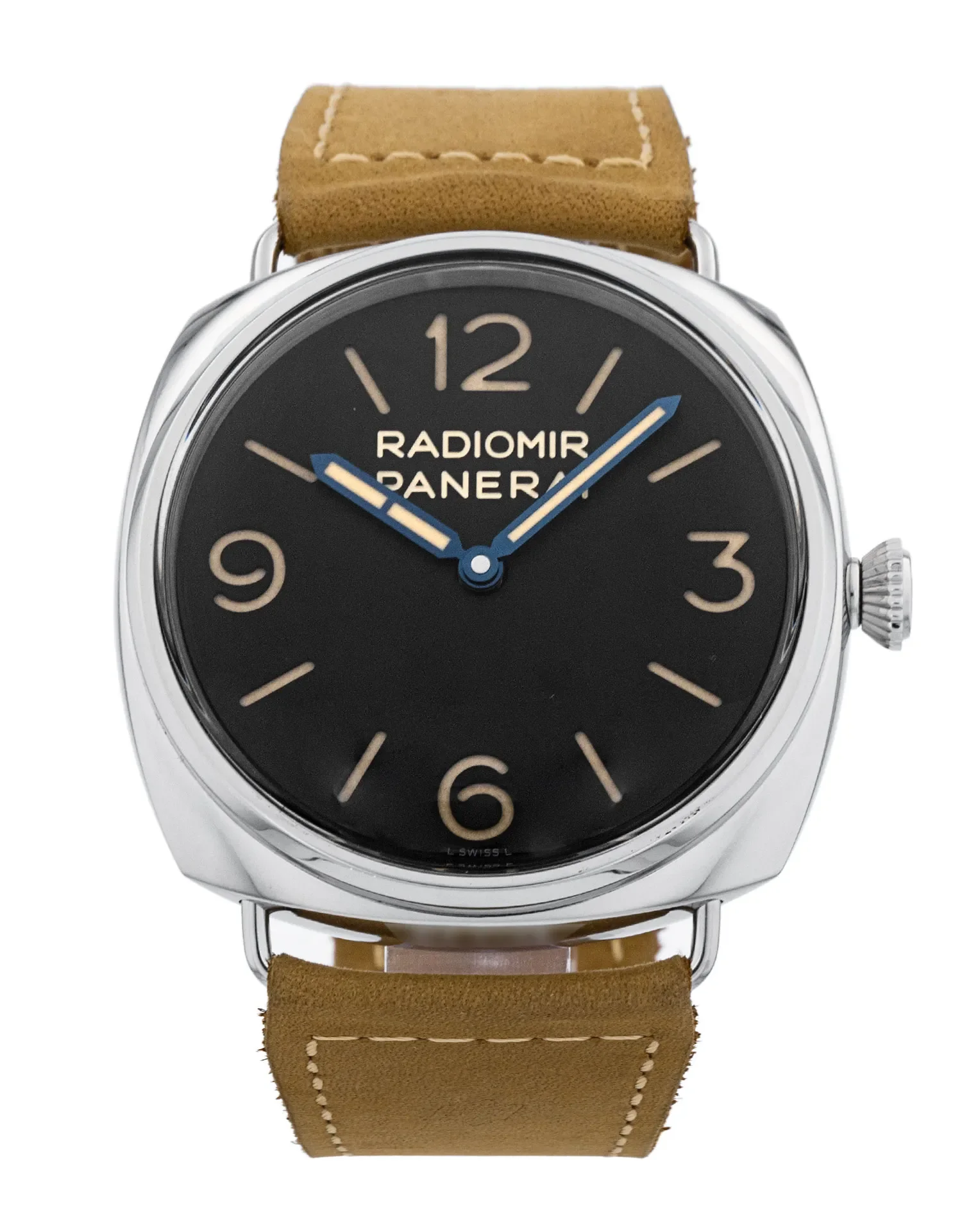 Close-up of the Panerai Radiomir 3 Days Acciaio PAM 720 47mm
