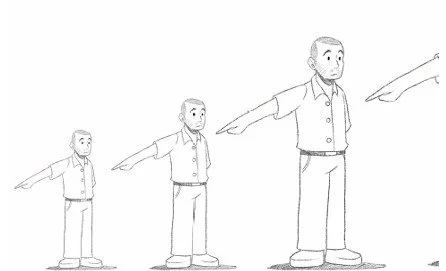 Illustration of a person representing finger pointing.