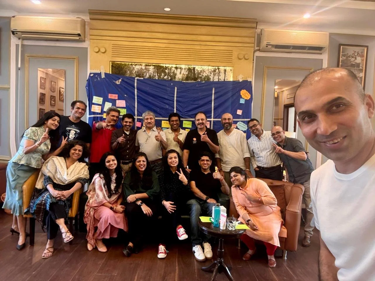 Kundan facilitating a small-group discussion with founders, New Delhi