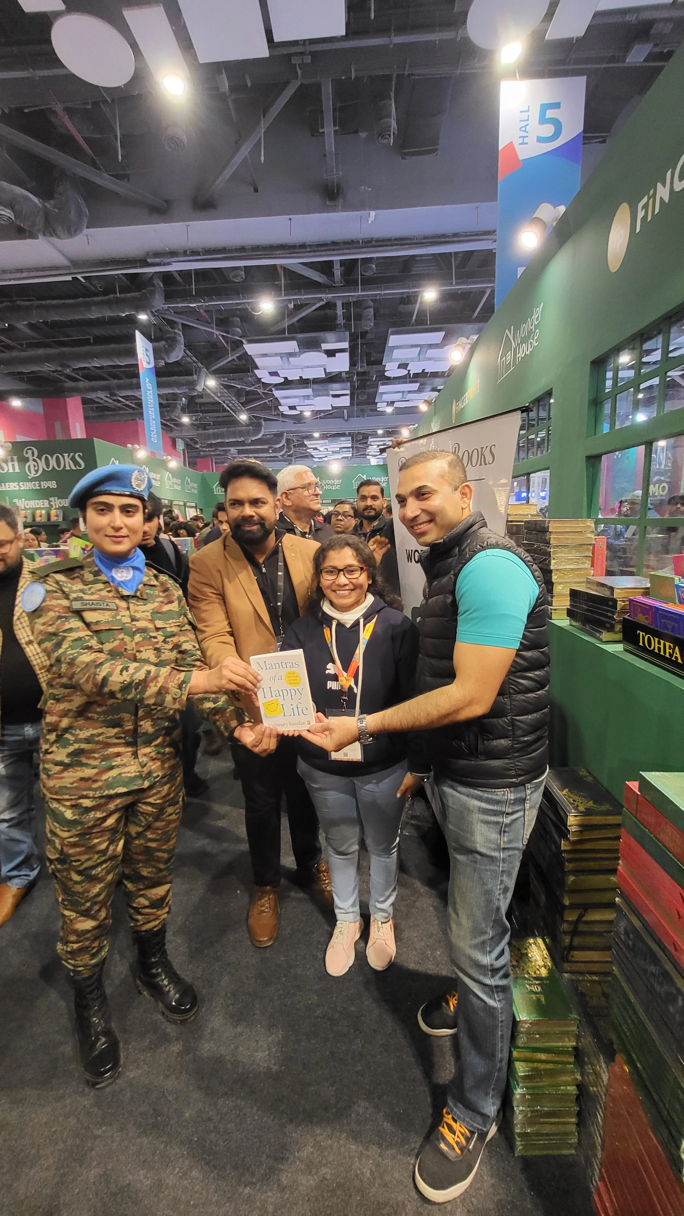 Kundan facilitating a book launch event at Book Fair, New Delhi