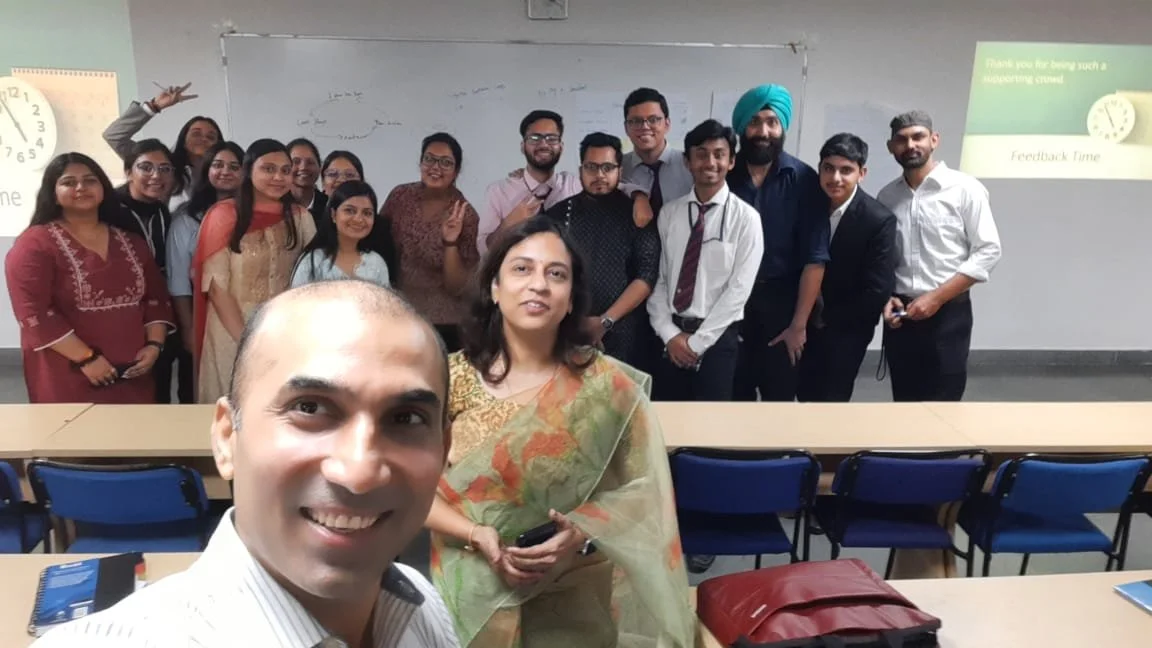 	
Kundan facilitating a small-group discussion with founders, New Delhi